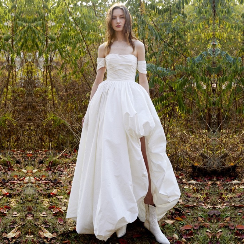 فستان زفاف بسيط بكتف واحد بدون - مراجعة Photography Wedding وسعره